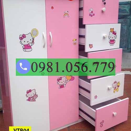 Tủ nhựa quần áo cho bé gái