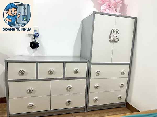tủ nhựa giả gỗ cho bé