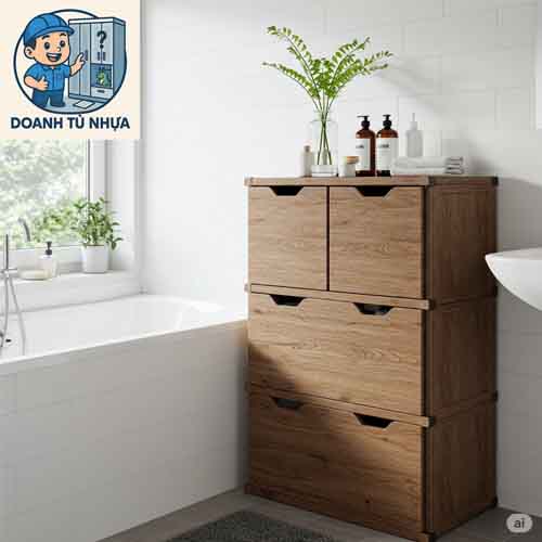 tủ nhựa giả gỗ nhà tắm