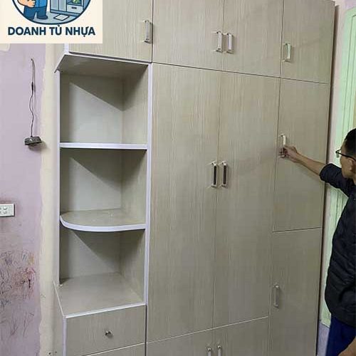tủ nhựa quần áo 4 cánh có kệ & cao cấp