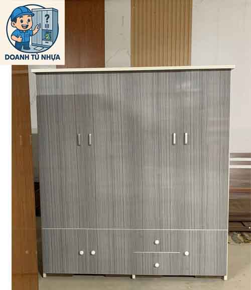 tủ nhựa quần áo giả gỗ 4 cánh - 5 cánh