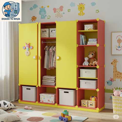 tủ nhựa quần áo trẻ em 3 cánh