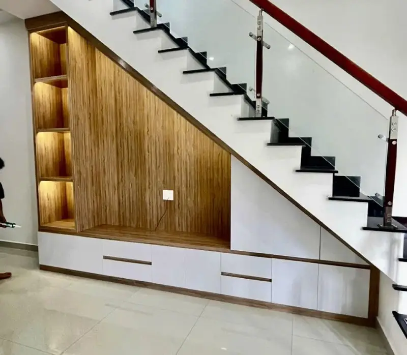 Mẫu tủ gầm cầu thang phòng khách bằng nhựa Zukoplast HĐ-TCT09