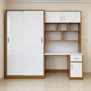 Bàn học liền tủ quần áo cánh lùa cho bé nhựa Đài Loan BH02