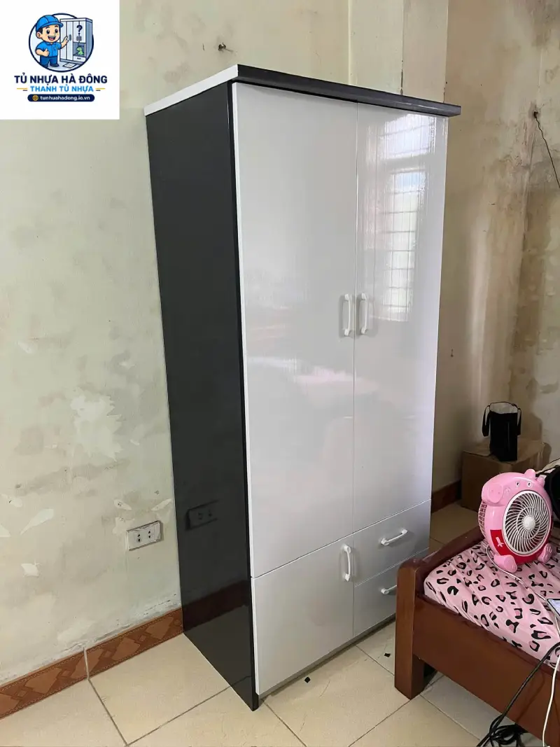 Tủ nhựa quần áo 2 cánh 3 ngăn kéo nhựa Đài Loan Chin Huei tiêu chuẩn HĐ–TA09