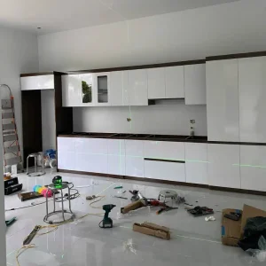 Tủ bếp nhựa Ecoplast liền tủ lạnh HĐ-TBE22