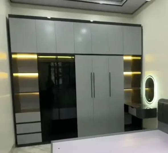 Tủ nhựa quần áo Đài Loan Chin Huei 6 cánh 1 kệ liền bàn trang điểm HĐ-TA97