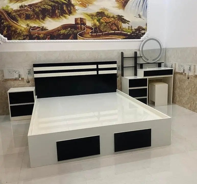 Giường nhựa cao cấp hiện đại 1m6x2m Vincoplast GVP01