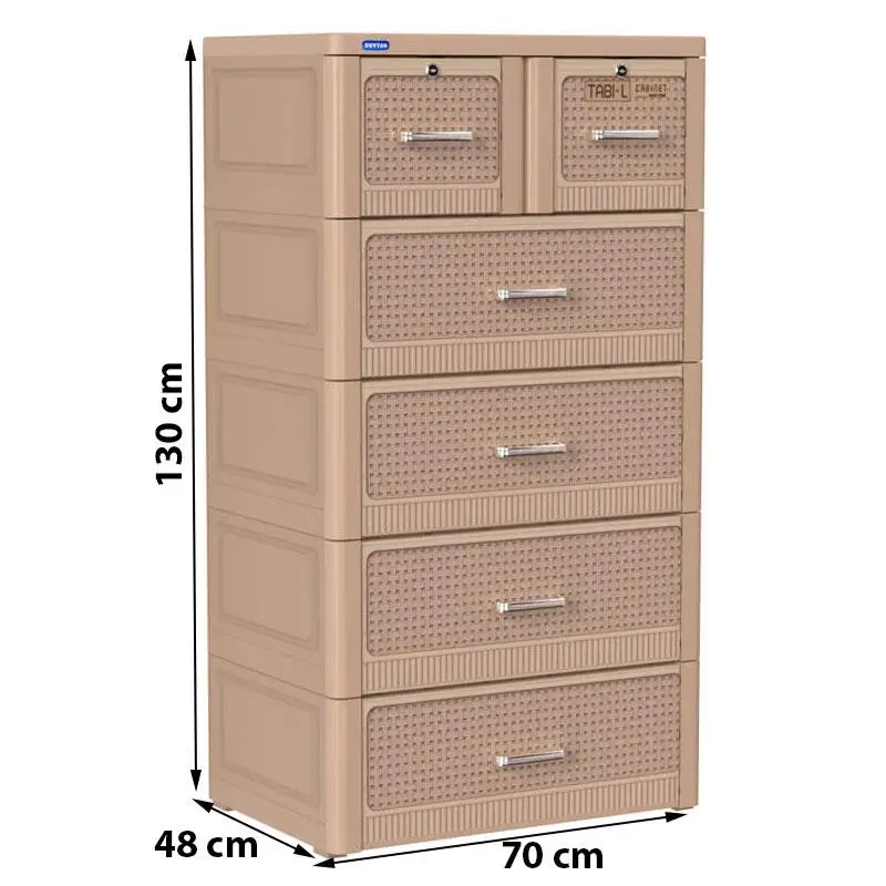 Tủ nhựa cho bé Tabi-L 5 ngăn (nâu đan)