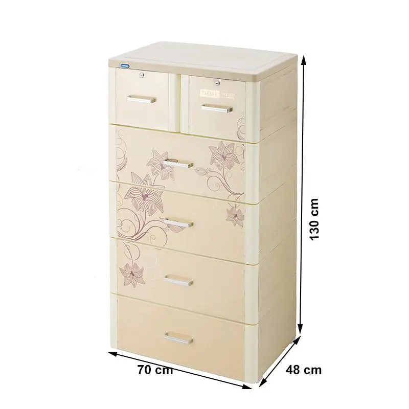 Tủ nhựa cho bé Tabi-L 5 tầng màu kem