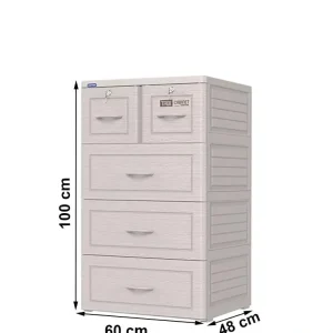 Tủ nhựa trẻ em Duy Tân Tabi 4 tầng Màu Xám Vân Gỗ