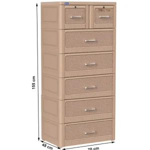 Tủ nhựa trẻ em Duy Tân Tabi L 6 tầng màu nâu