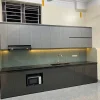 Tủ bếp nhựa Ecoplast chữ I đơn giản HĐ - TBE02