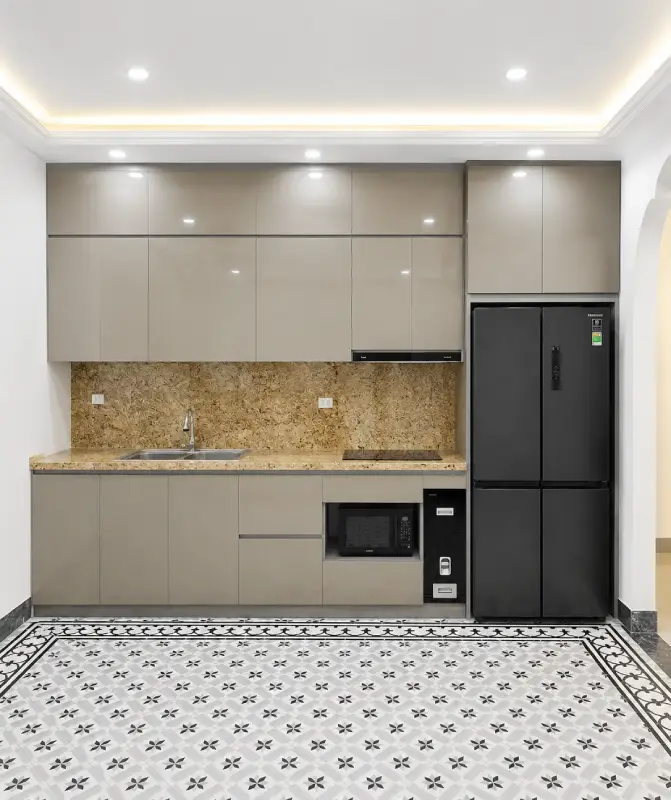 Tủ bếp nhựa Vincoplast cánh phủ Acrylic HĐ - TBV18