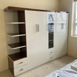 Tủ nhựa quần áo 5 cánh 1 kệ kết hợp kính cường lực Chin Huei 2.0 plus HĐ–TA64 đẹp