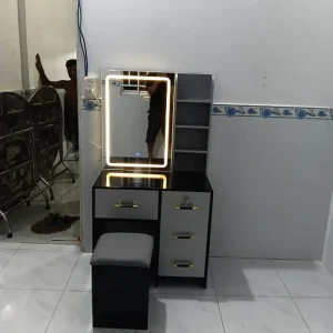 Bàn trang điểm nhựa Vincoplast 3 ngăn kéo gương tròn HĐ-BTV03