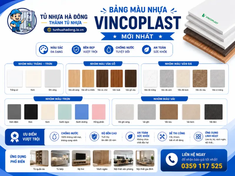 Bảng Màu Tấm Nhựa Vincoplast Mới Nhất 2026