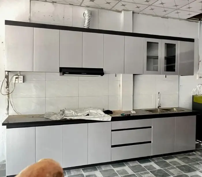 Tủ bếp nhựa Ecoplast cánh lật hiện đại HĐ-TBE12