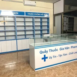 Tủ quầy thuốc Tây chữ L nhựa Vincoplast HĐ-TTĐ04