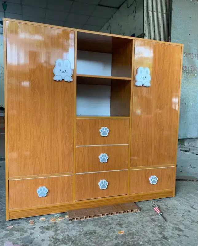 Tủ quần áo trẻ em 2 cánh nhiều ngăn nhựa Đài Loan Chin Huei HĐ-TE04