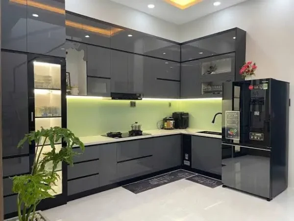 Top mẫu tủ bếp nhựa Chin Huei Plus cánh kính