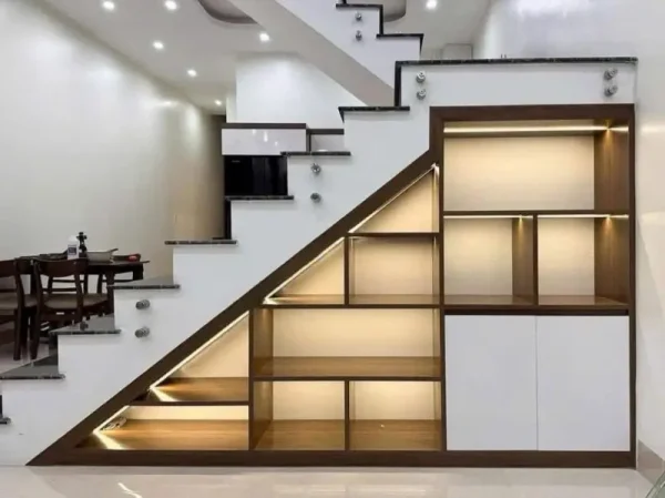 Các mẫu tủ gầm cầu thang nhựa Đài Loan đẹp tiện ích