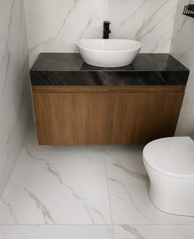 Nên làm tủ lavabo bằng nhựa hay gỗ tự nhiên/gỗ công nghiệp