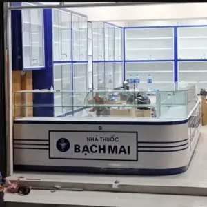 Tủ quầy thuốc Tây chữ L nhựa Đài Loan HĐ-TTĐ11