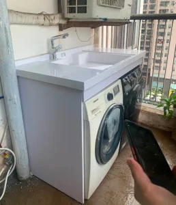 Tủ che máy giặt đôi ngoài ban công nhựa Đài Loan HĐ-TMG02