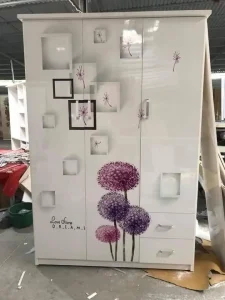 Tủ quần áo 3 cánh in 3D nhựa Đài Loan nhiều họa tiết HĐ-T3D02
