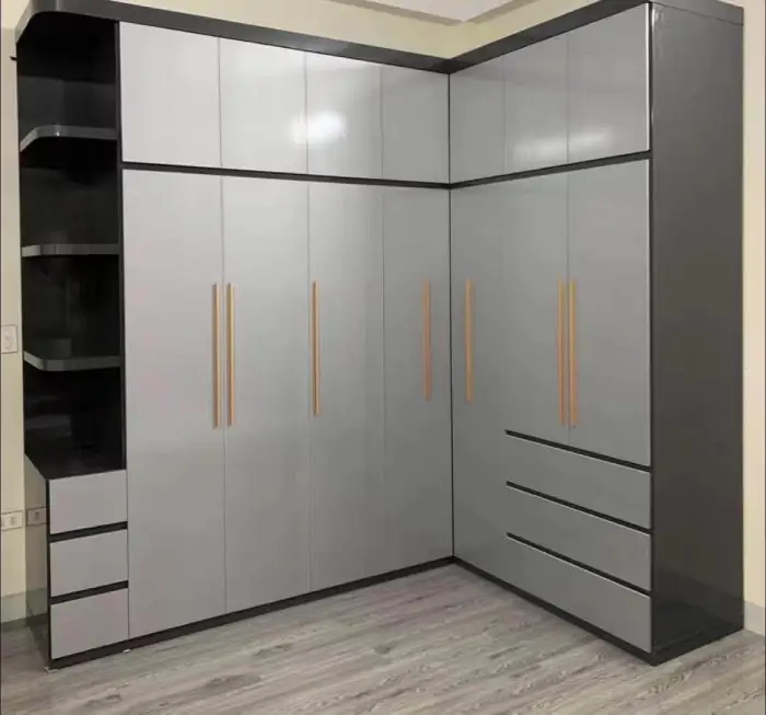 Tủ quần áo chữ L 3 x 5 cánh 1 kệ kịch trần nhựa Chin Huei 2.0 plus HĐ-TAL07
