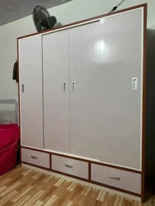 Tủ quần áo nhựa Đài Loan 4 cánh lùa thấp HĐ-TCL04